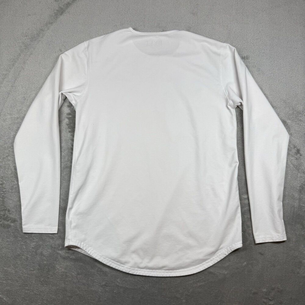 BYLT Premium Basics Lux Long Sleeve Crewneck T-Shirt Men's Medium White Casual